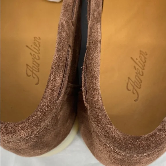 Aurelien Lady Brown Beige Yacht Suede Slip-On Loafers 39 is US 8 - Picture 3 of 6